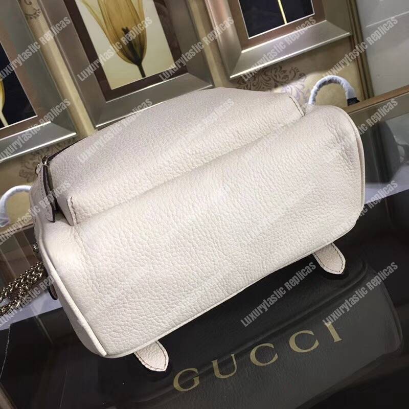 G*u*i soho leather chain backpack white