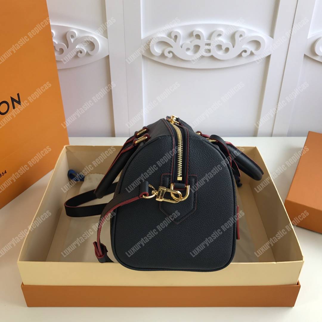 LV Speedy Bandouliere 25 Monogram Empreinte Leather Marine Rouge