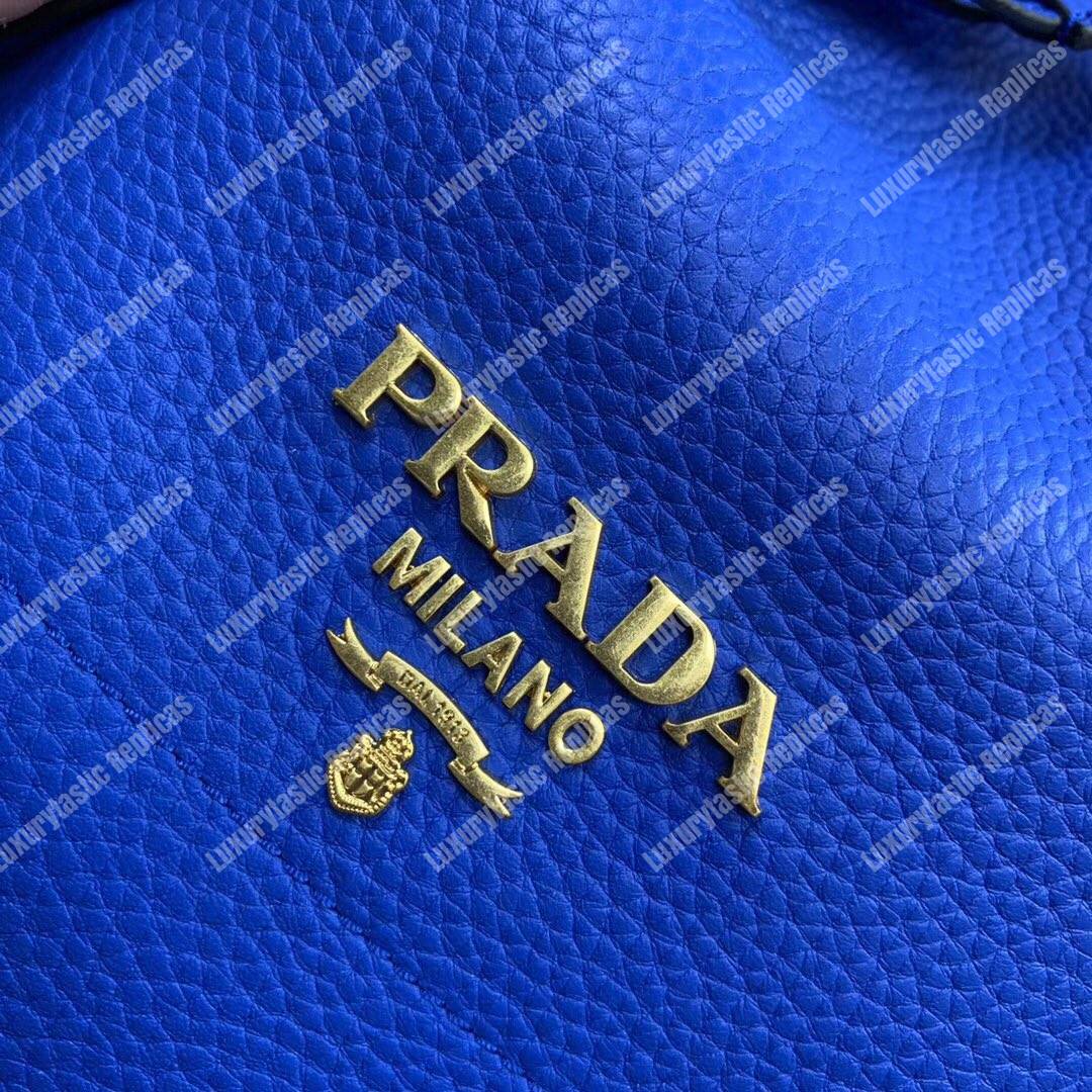 Pra*a leather bucket bag blue