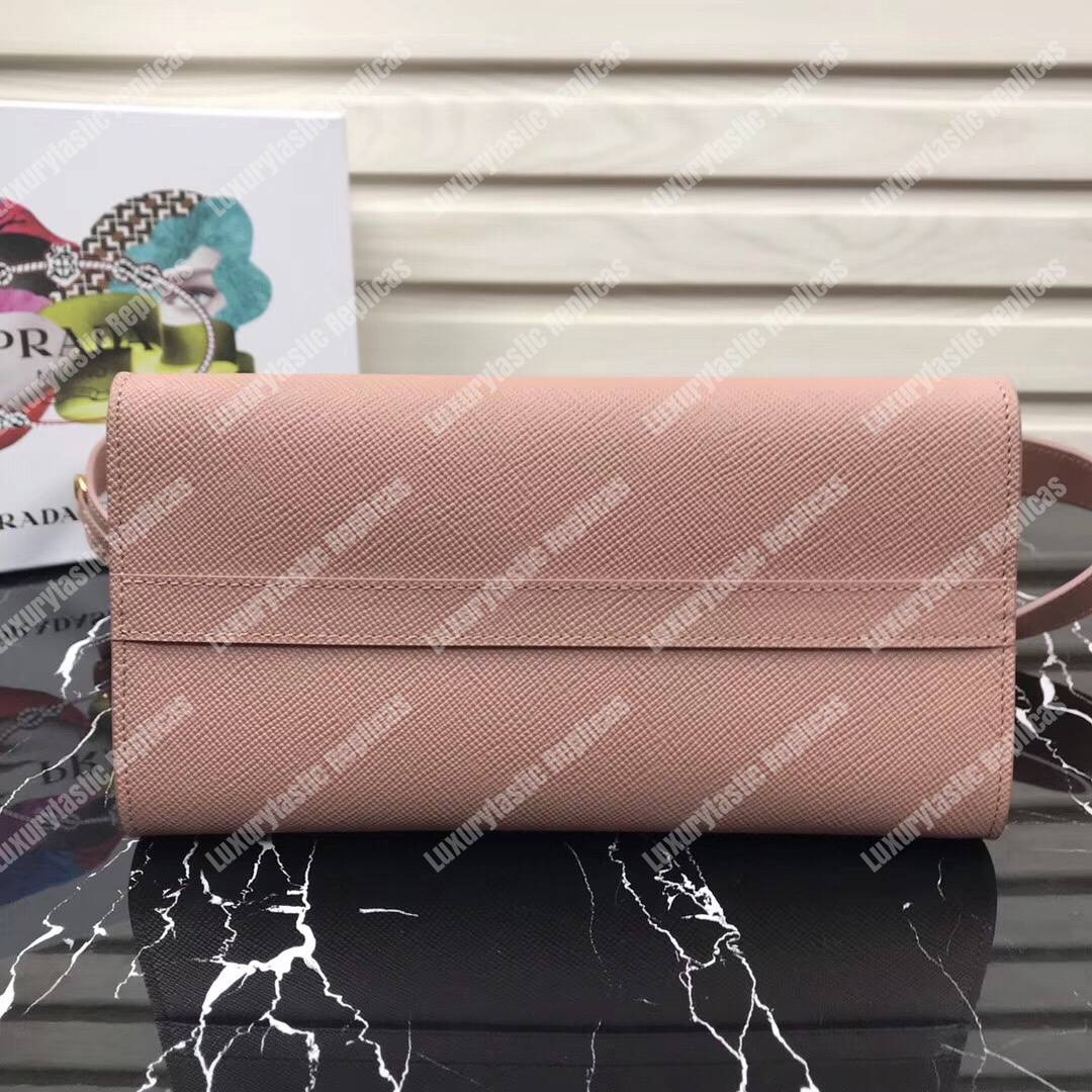 pra*a monoCh*0me saffiano leather bag magnolia