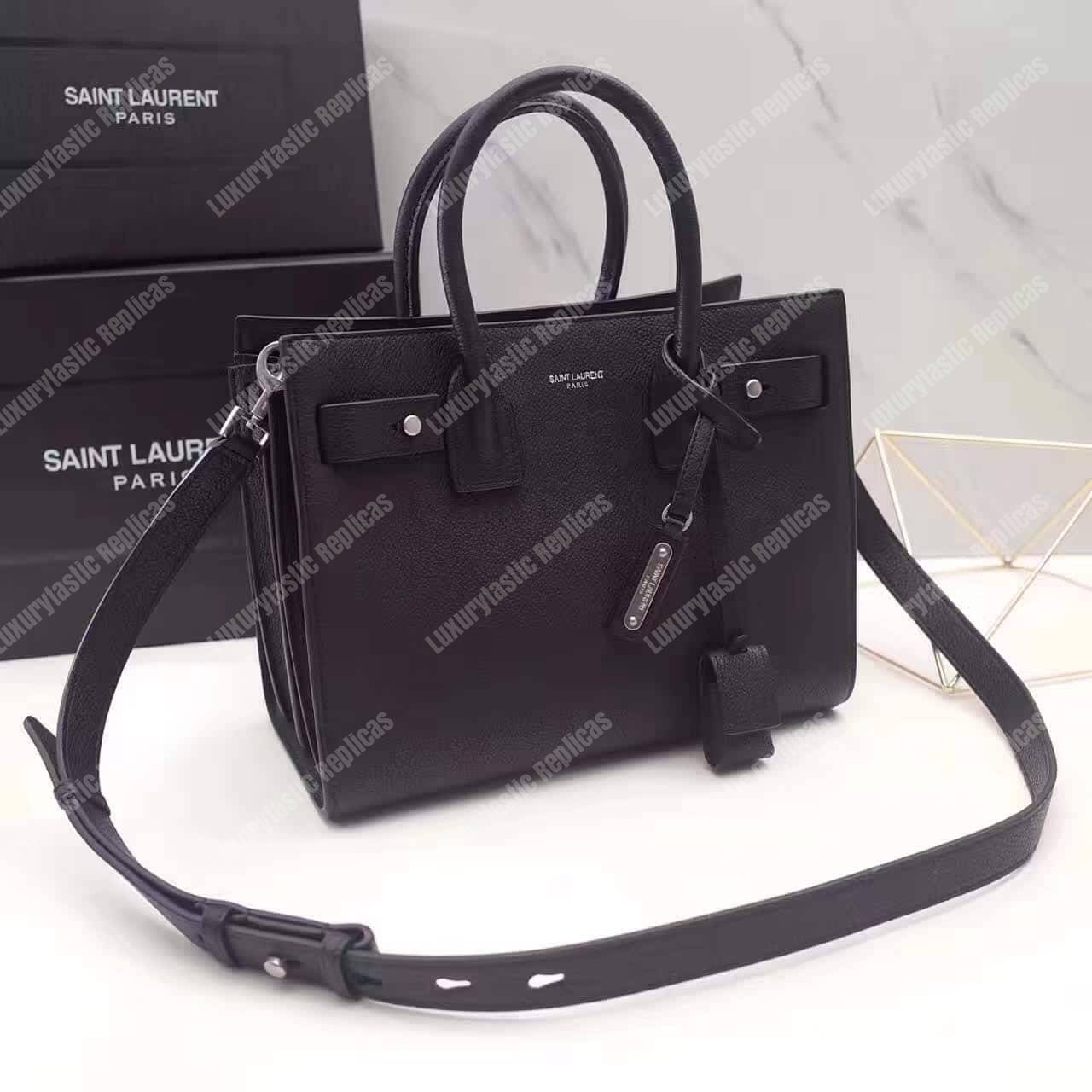 Saint Laurent Sac De Jour Baby Grained Leather Black