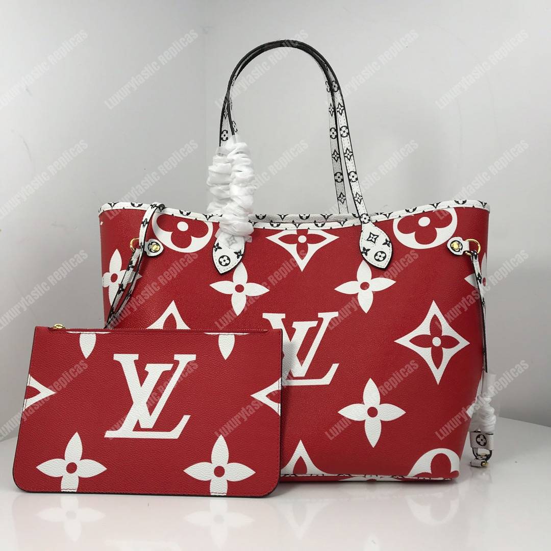 LV Neverfull MM Monogram Rouge