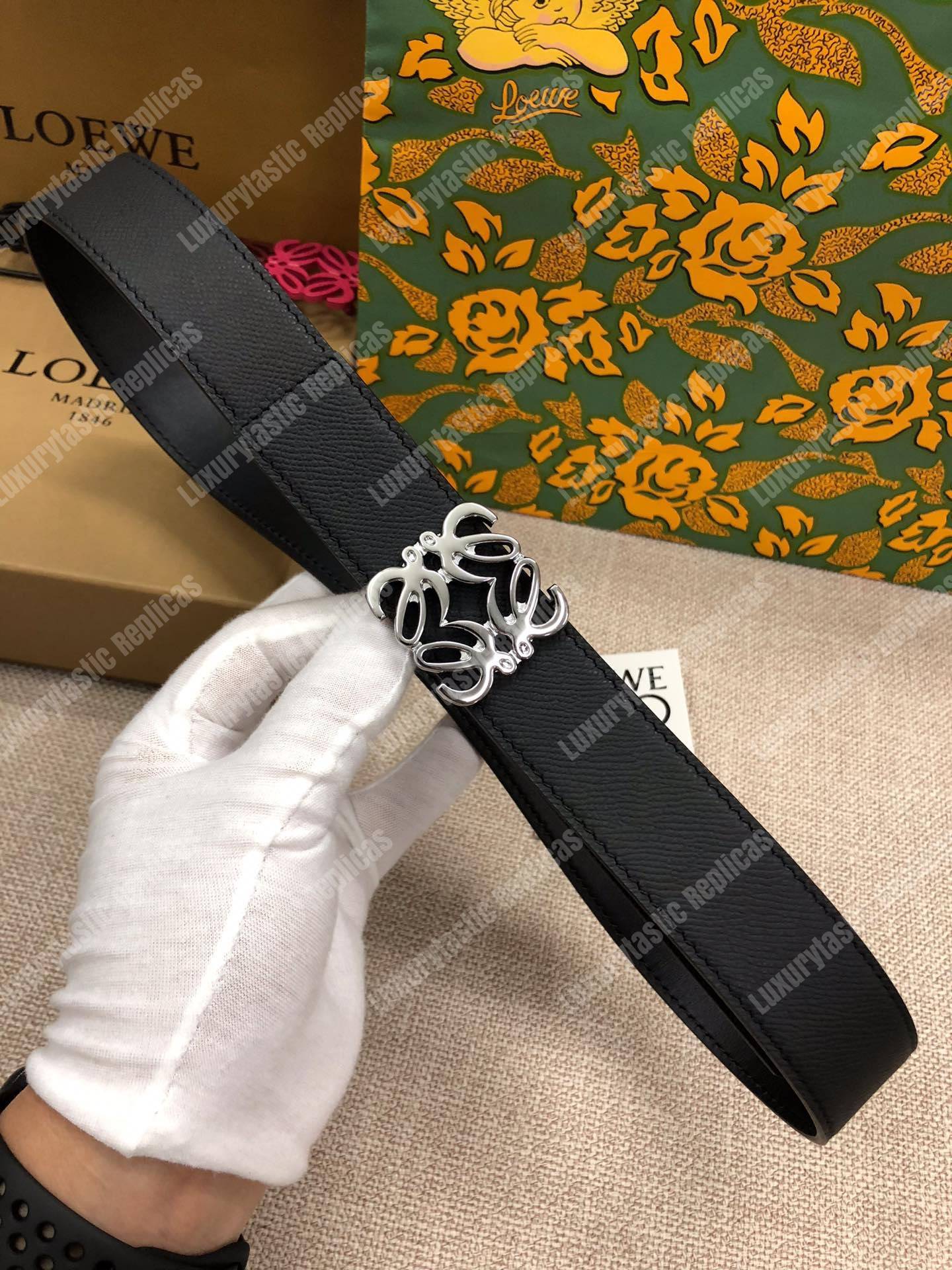 Loewe Anagram Belt 3.2Cm Black