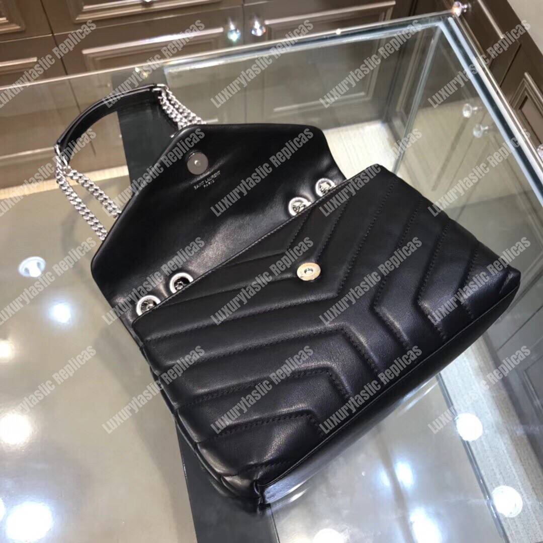 Saint Laurent Loulou Small In “Y” Matelassé Leather Black