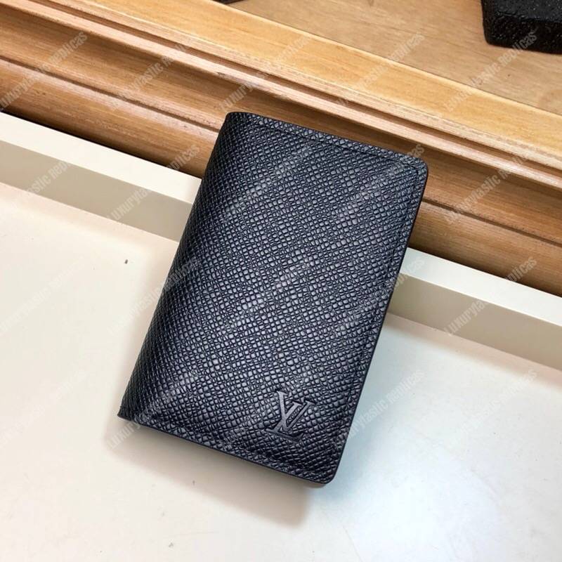 LV Taiga Leather Pocket Organizer Noir