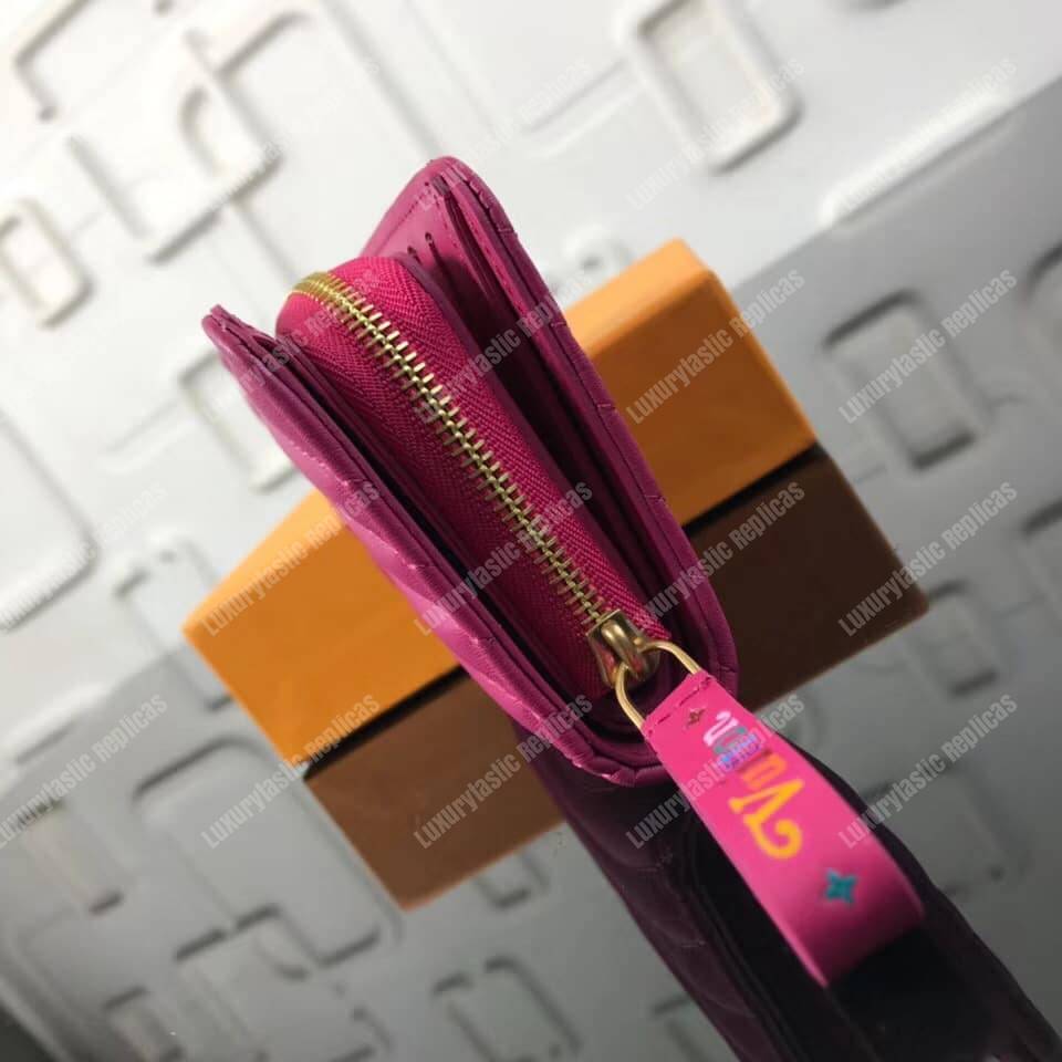 LV New Wave Zipped Compact Wallet Rose Freesia Pink