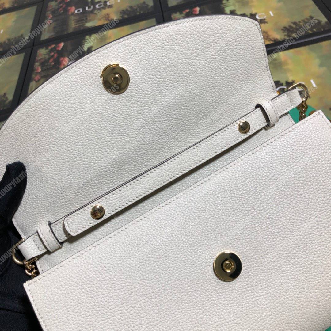 G*u*i zumi white smooth leather small shoulder bag