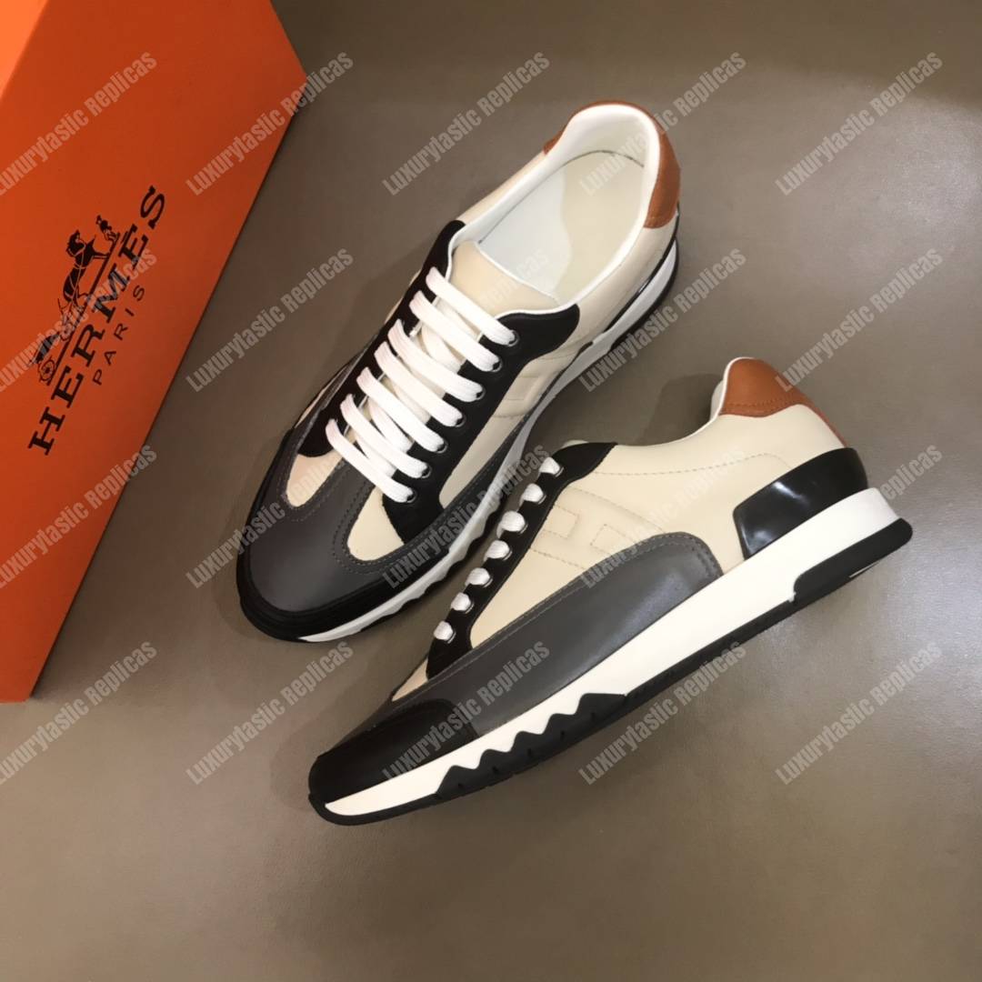 H**mes trail sneaker multicolore craie