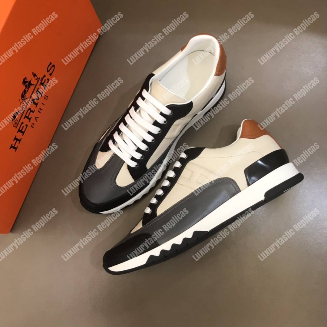 H**mes trail sneaker white/grey
