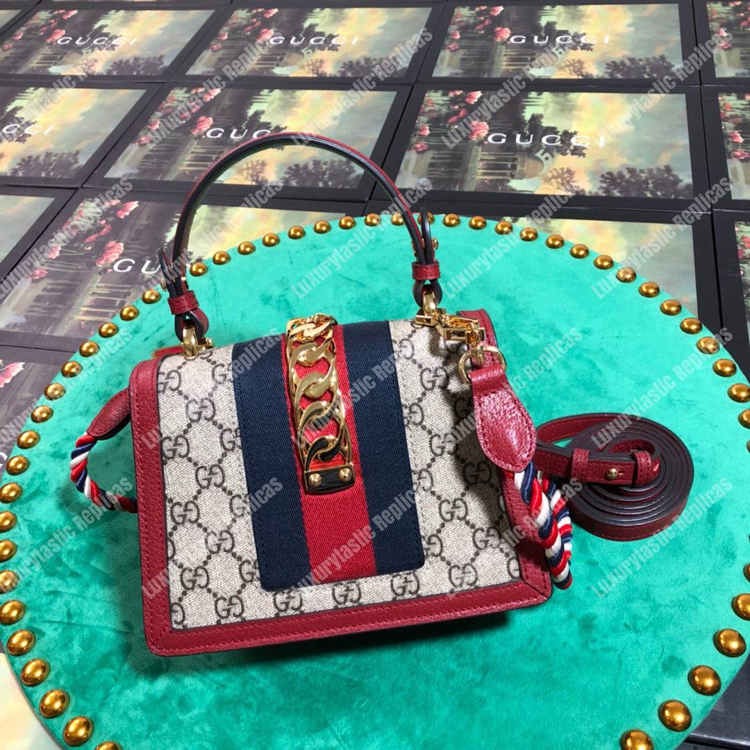 G*u*i sylvie gg sup*e canvas mini bag red