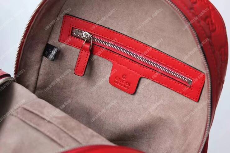 G*u*i signature leather backpack red