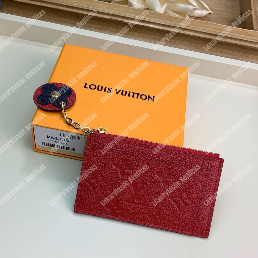 LV Zipped Card Holder Monogram Red