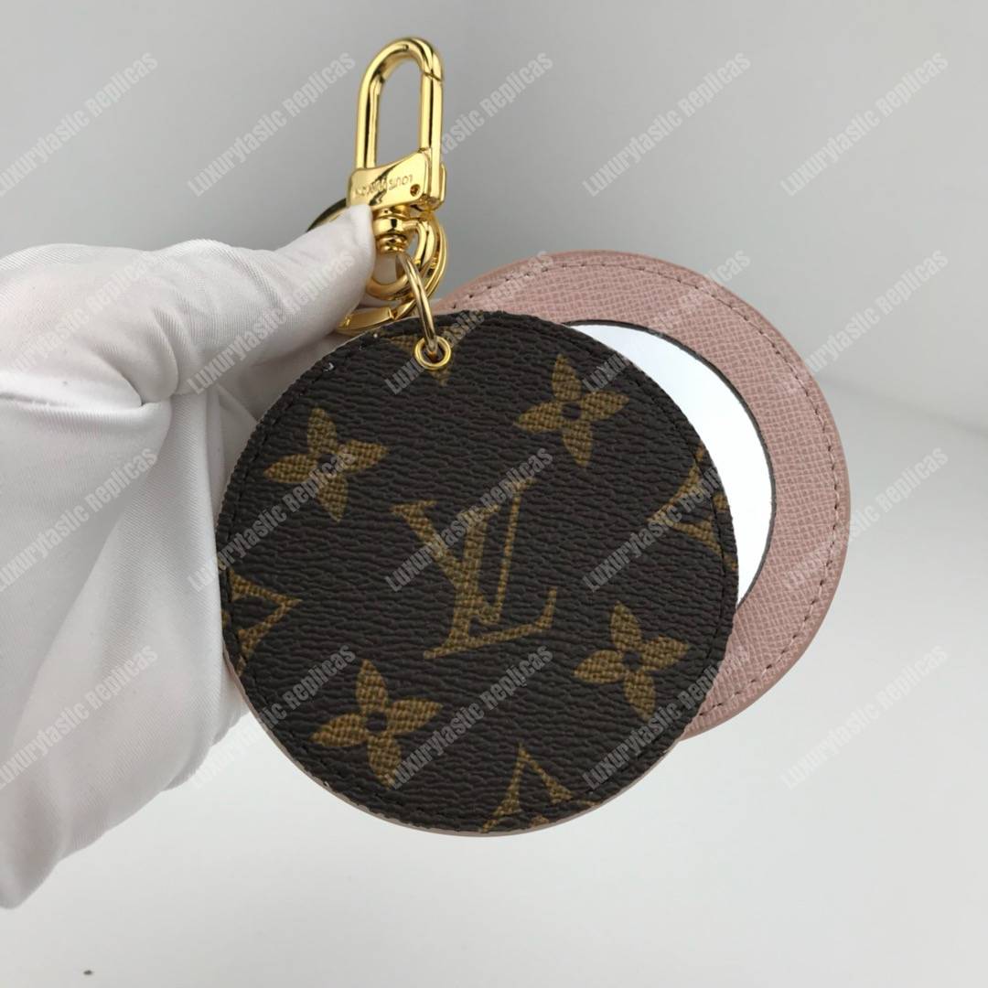 LV Mirror Bag Charm & Key Holder Monogram/Rose Ballerine