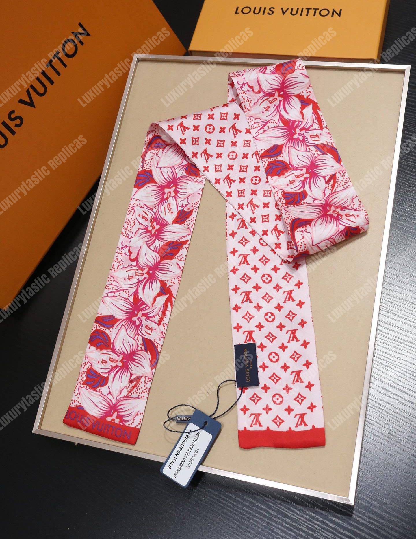 LV Monokinawa Bandeau Red Hawaiian Floral Monogram Silk Spring 2018