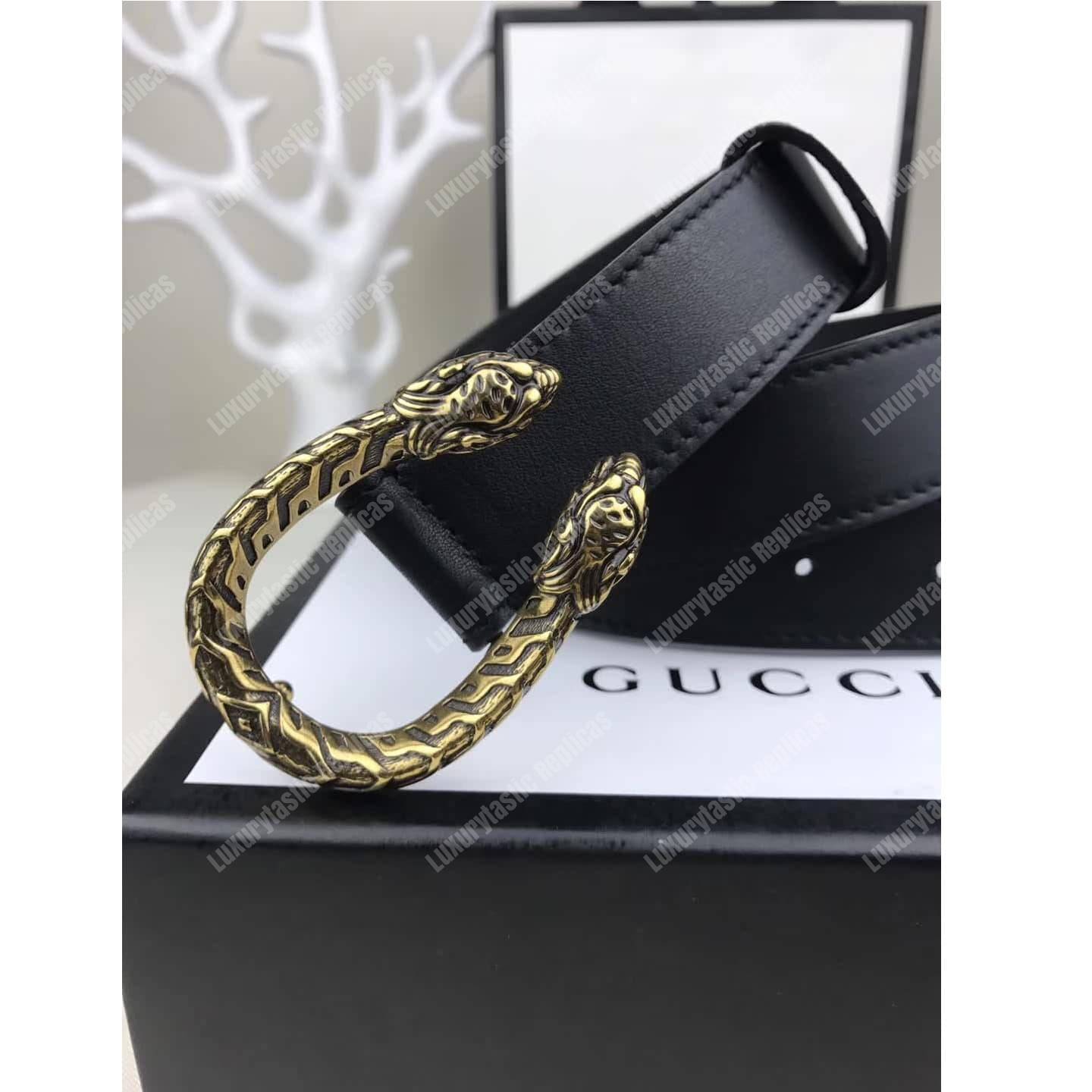 G*u*i leather belt with dionysus buckle