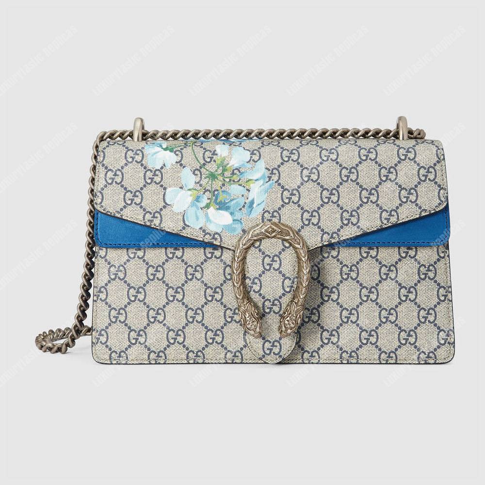 G*u*i dionysus gg blooms shoulder bag blue beige/ebony