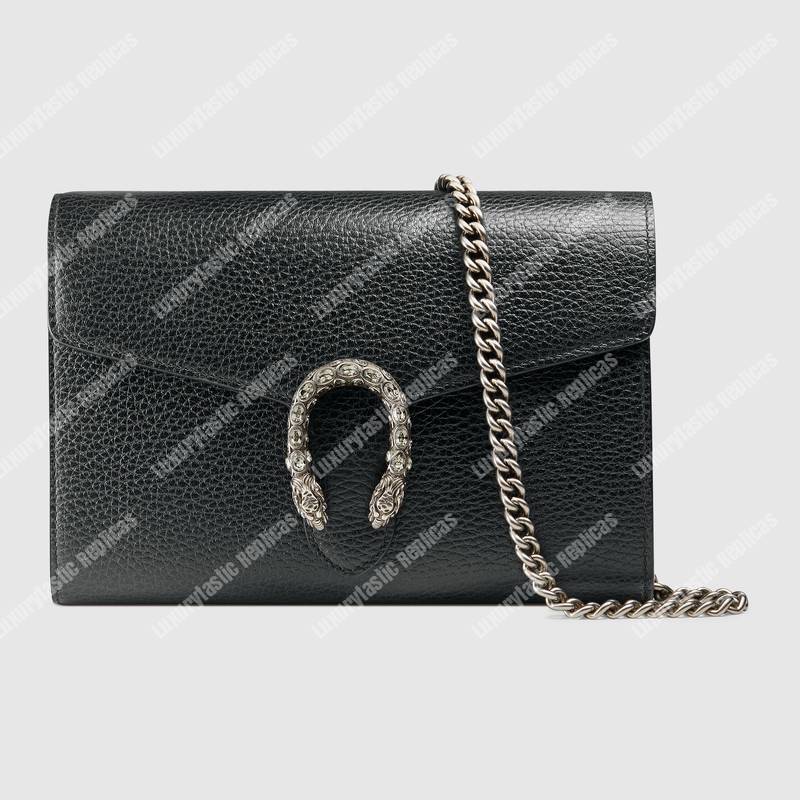 G*u*i dionysus gg sup*e mini leather chain bag black