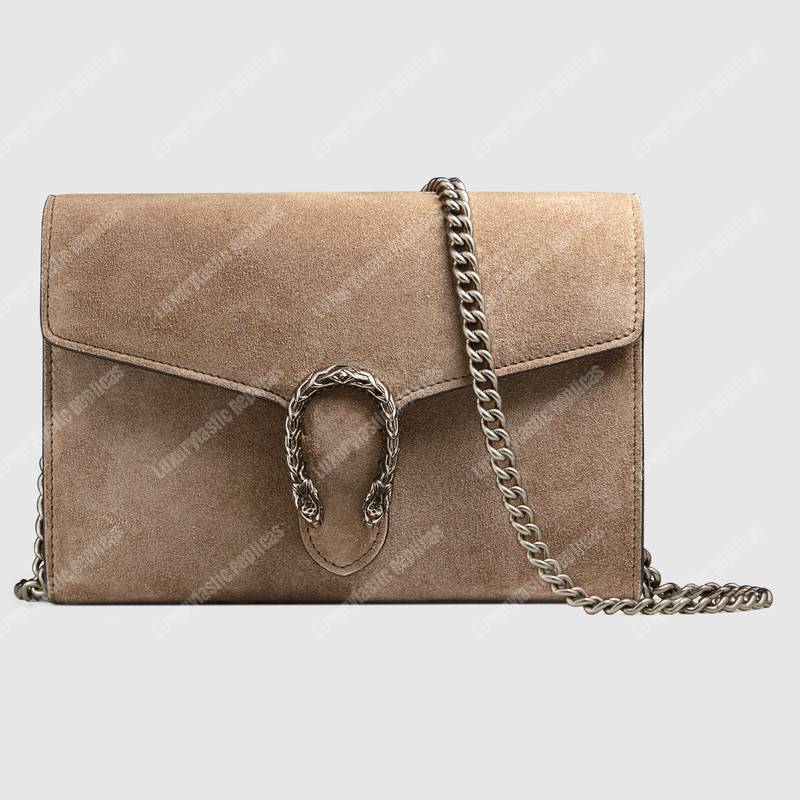 G*u*i dionysus suede mini chain bag taupe