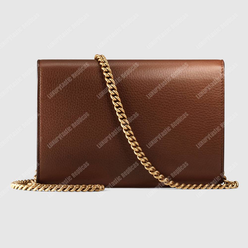 G*u*i gg marmont leather mini chain bag brown