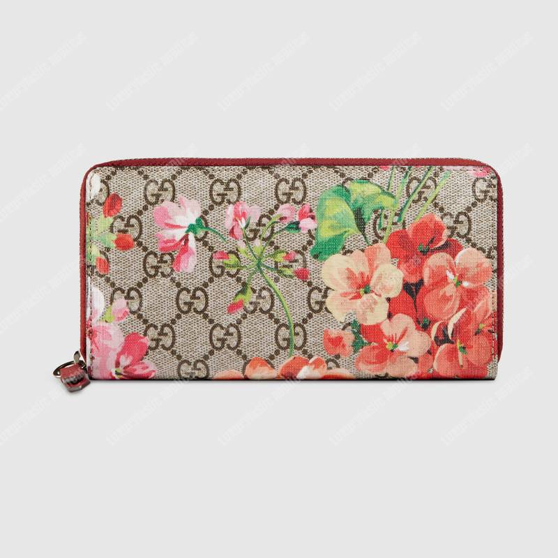 G*u*i gg blooms sup*e zip around wallet antique rose