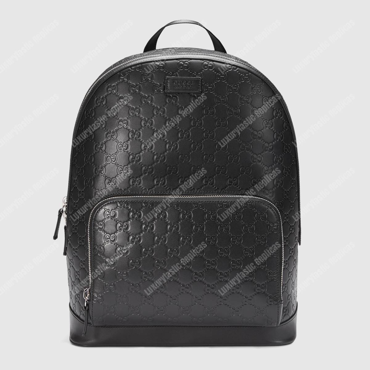 G*u*i signature leather backpack black