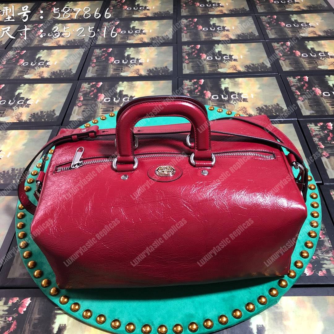 G*u*i soft leather backpack red
