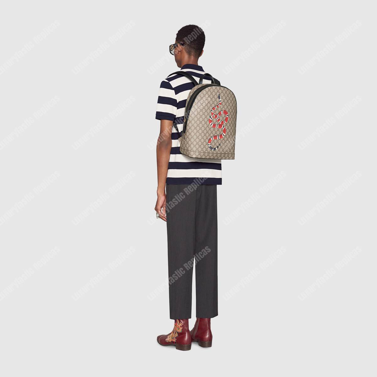 G*u*i kingsnake print gg sup*e backpack