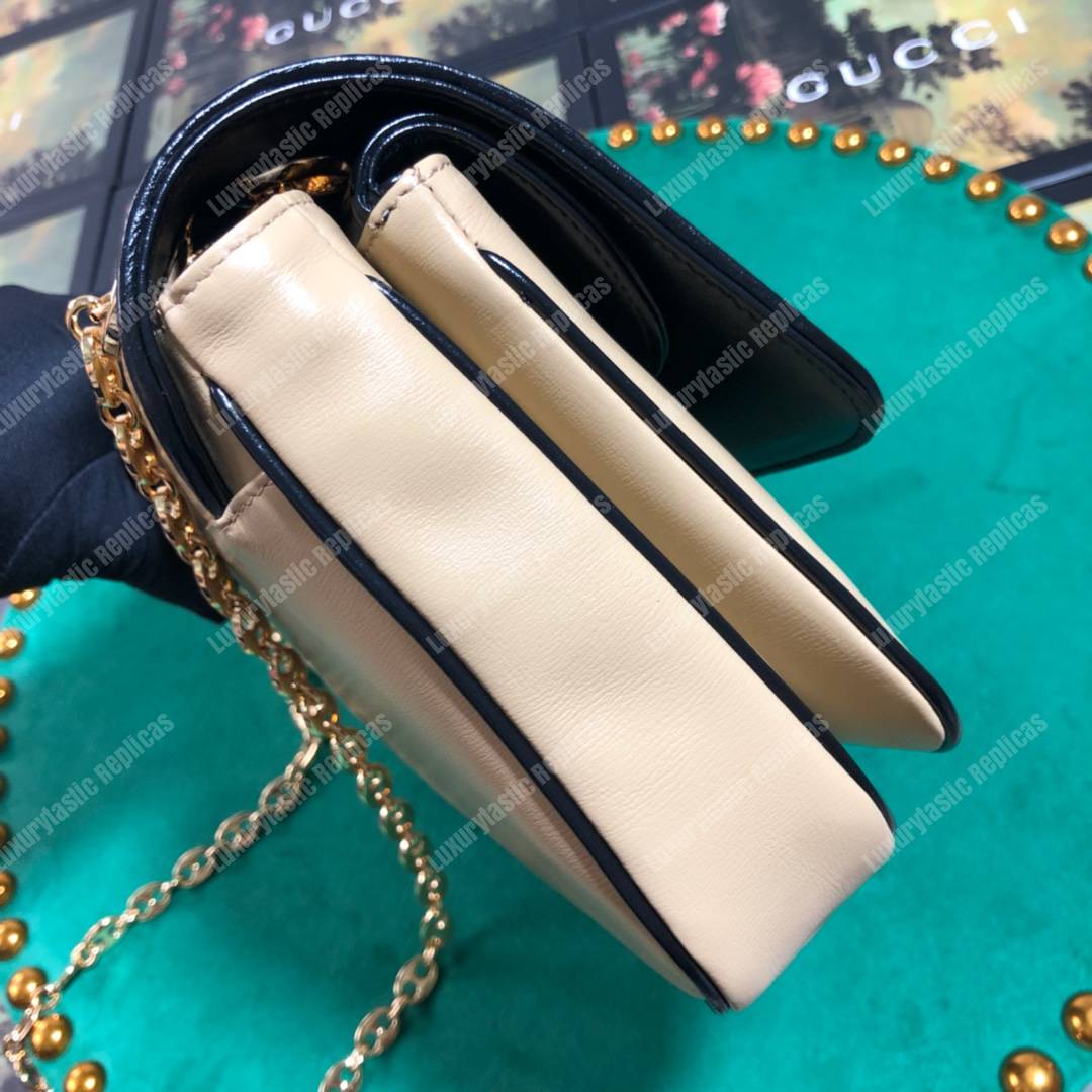 G*u*i leather small shoulder bag beige