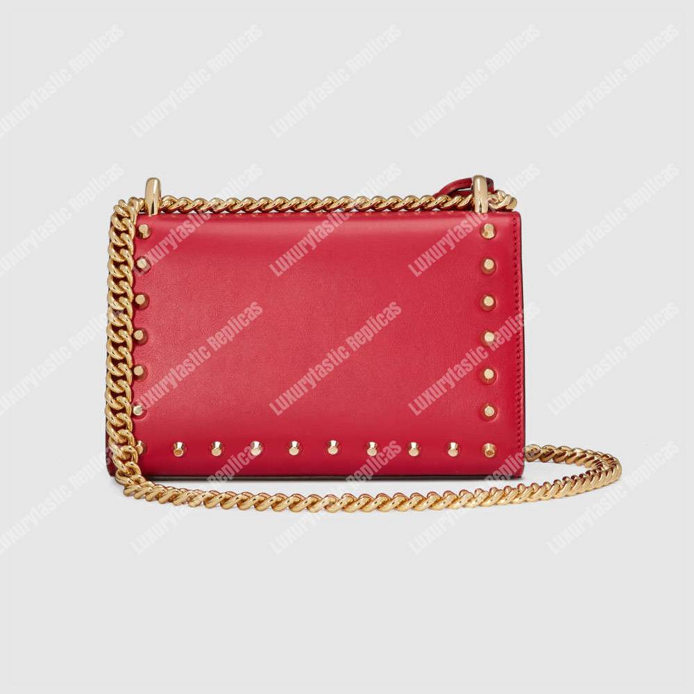G*u*i padlock shoulder bag red with pearls