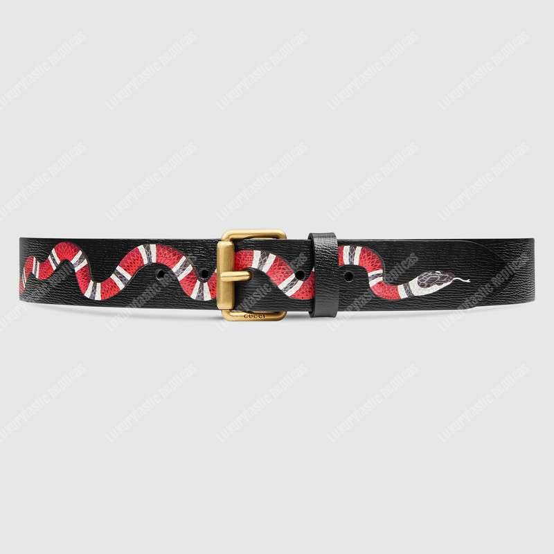 G*u*i leather belt with kingsnake