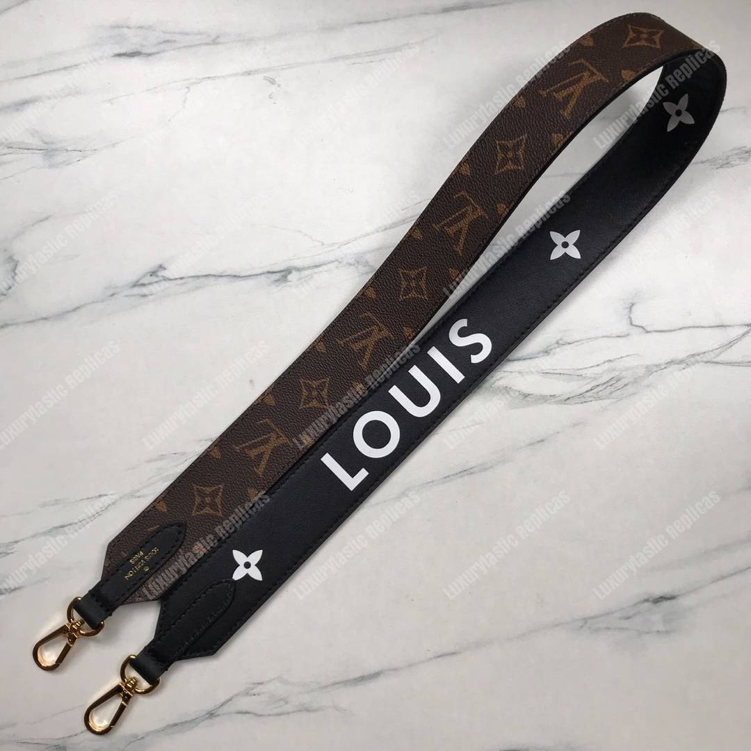 LV Bandouliere Monogram Black Lettering Strap