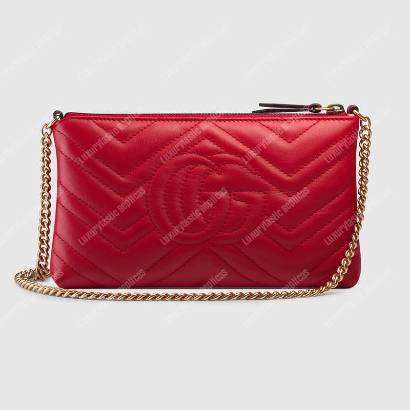 G*u*i gg marmont mini chain bag hibiscus red