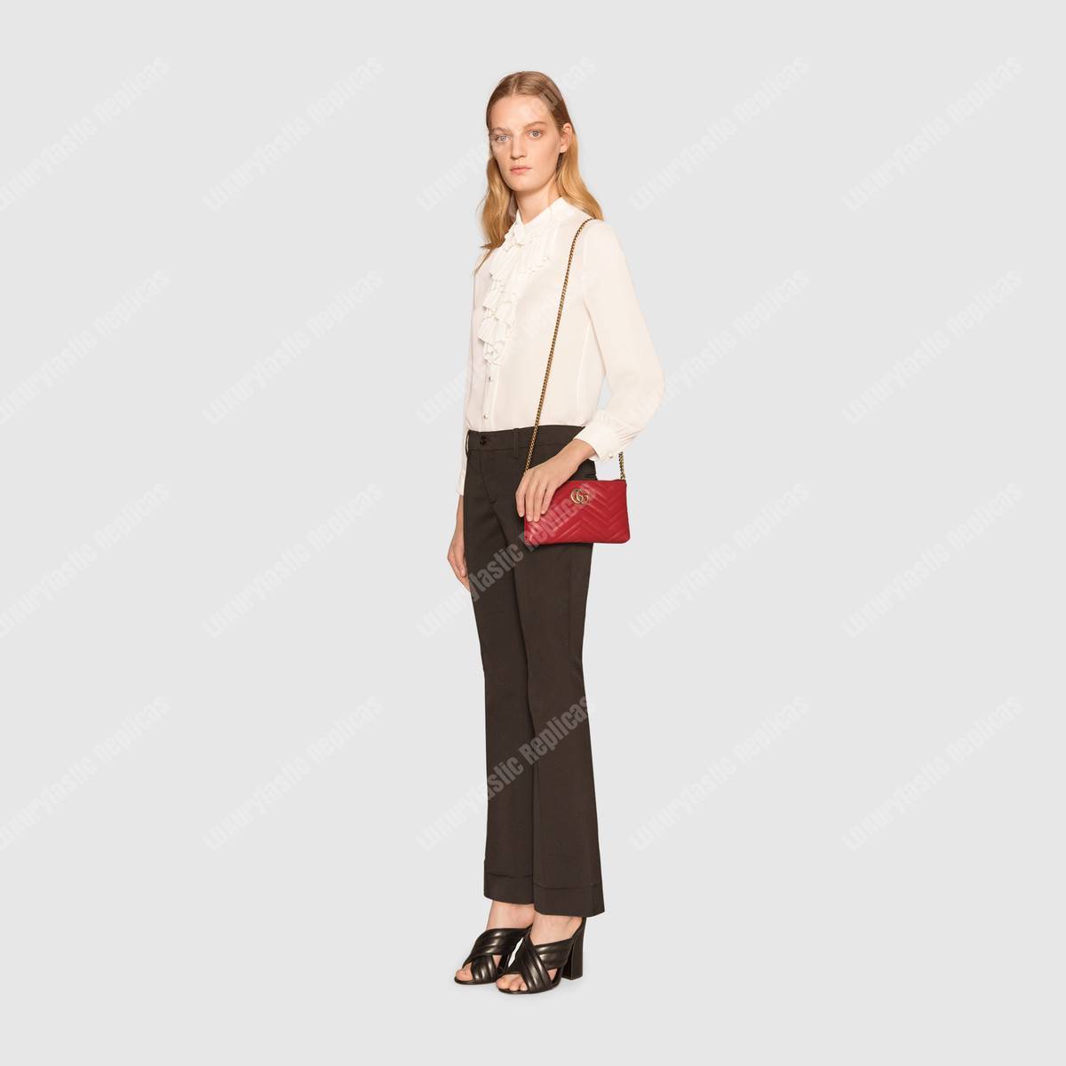 G*u*i gg marmont mini chain bag hibiscus red