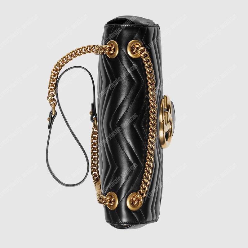 G*u*i gg marmont medium matelasse shoulder bag black
