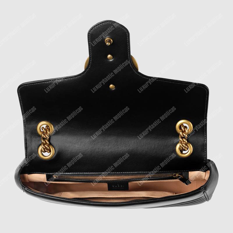 G*u*i gg marmont medium matelasse shoulder bag black