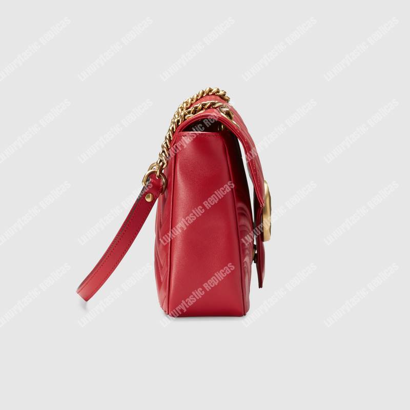 G*u*i gg marmont medium matelasse shoulder bag hibiscus red