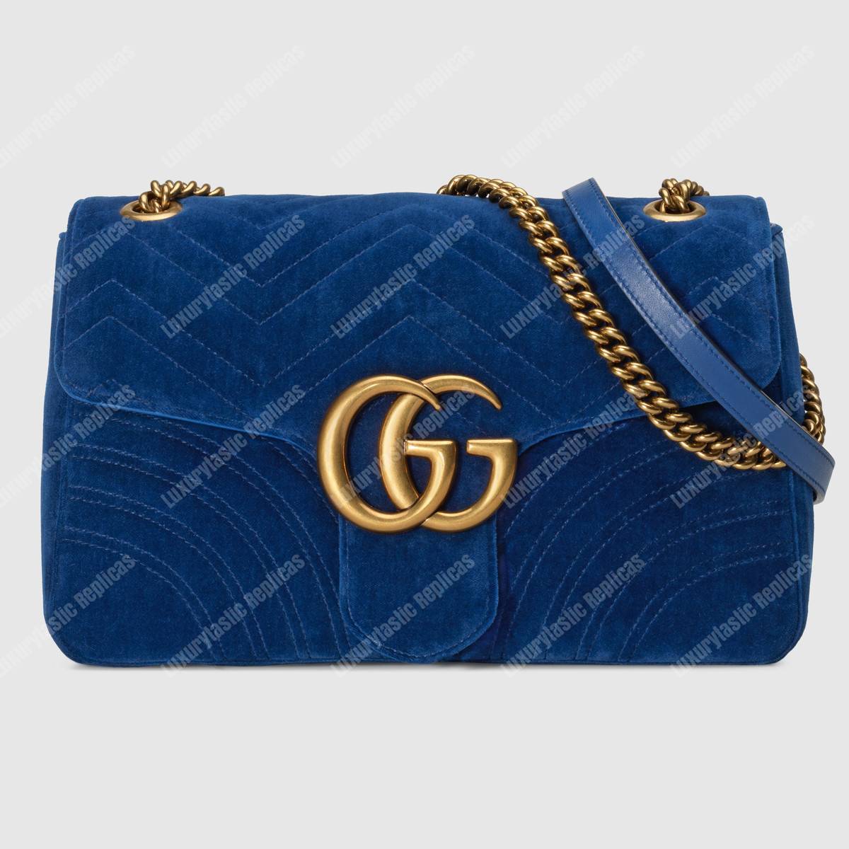 G*u*i gg marmont medium bag cobalt blue velvet