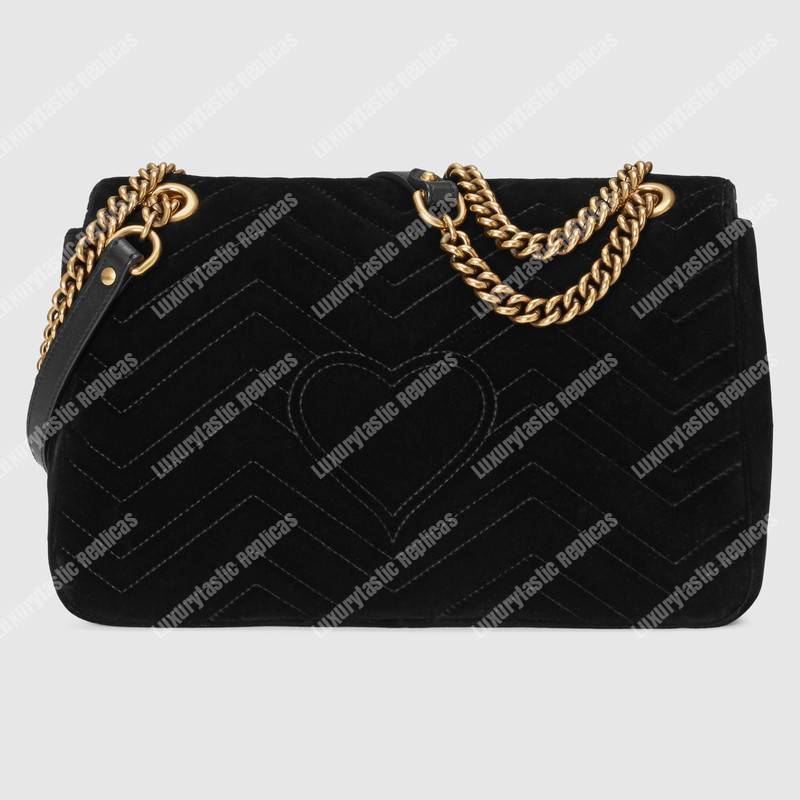 G*u*i gg marmont medium velvet bag loved black