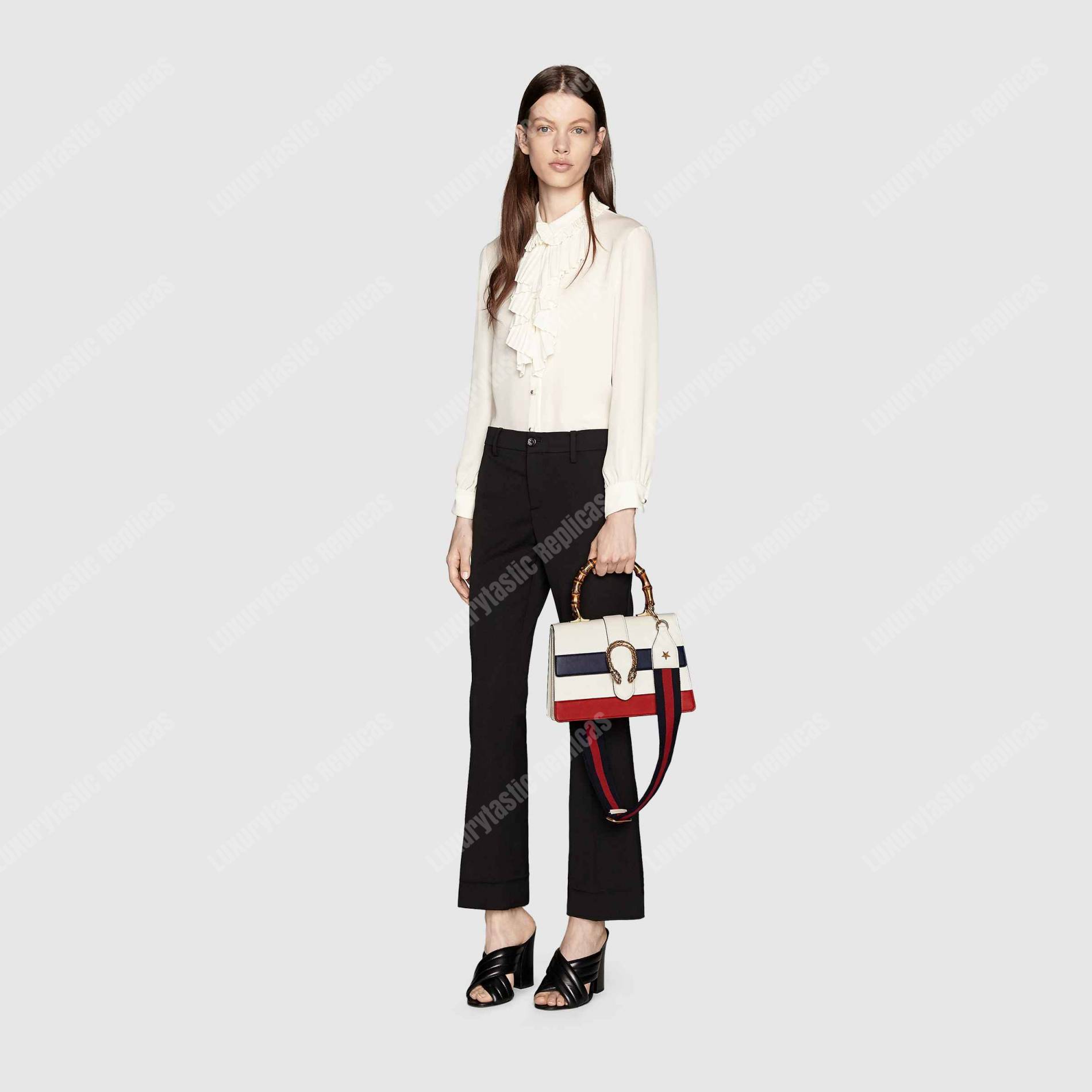 G*u*i dionysus medium top handle bag white