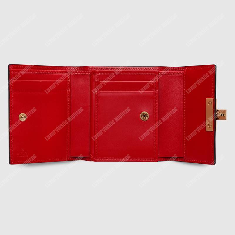 G*u*i gg padlock wallet hibiscus red