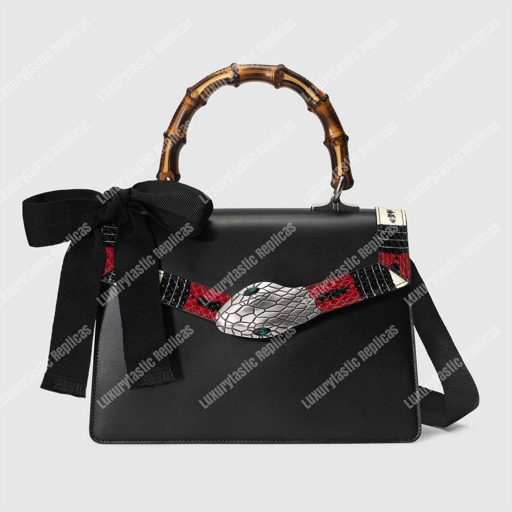 G*u*i lilith leather top handle bag black
