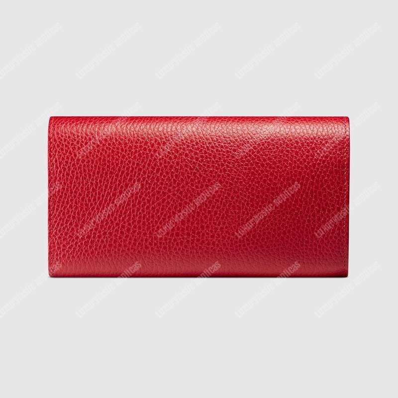 G*u*i gg leather continental wallet hibiscus red