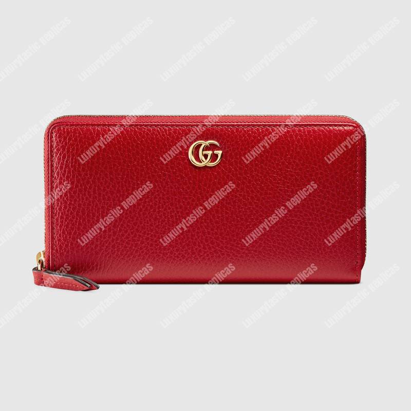 G*u*i gg leather zip around wallet hibiscus red