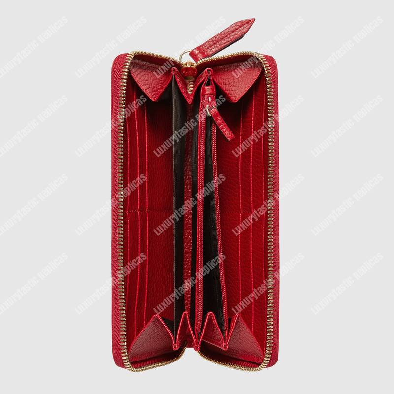 G*u*i gg leather zip around wallet hibiscus red