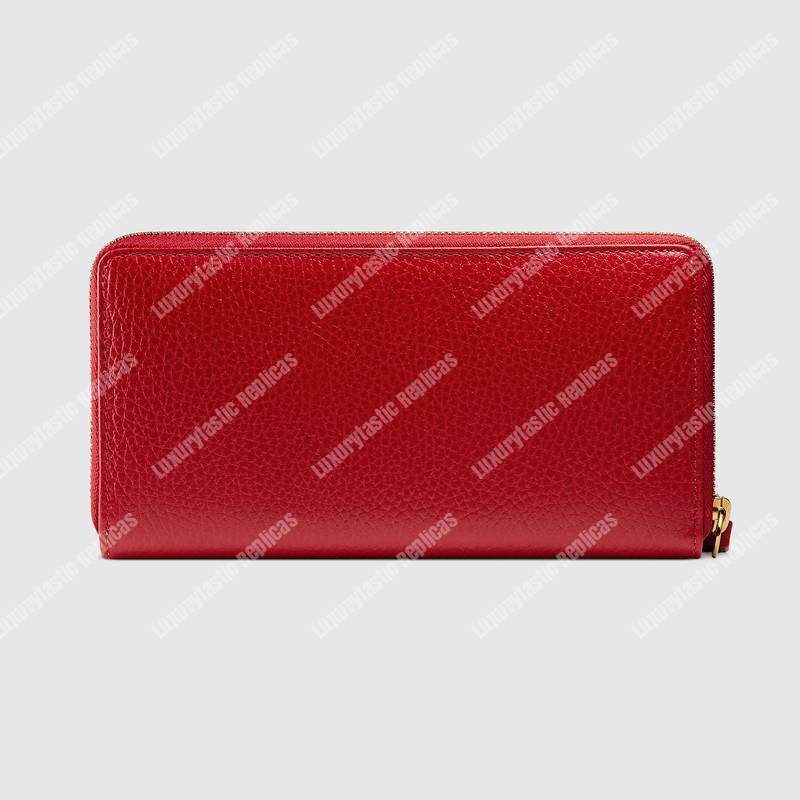 G*u*i gg leather zip around wallet hibiscus red