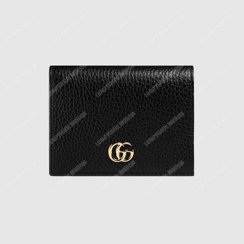 G*u*i gg leather card case black