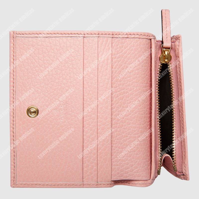 G*u*i gg leather card case light pink