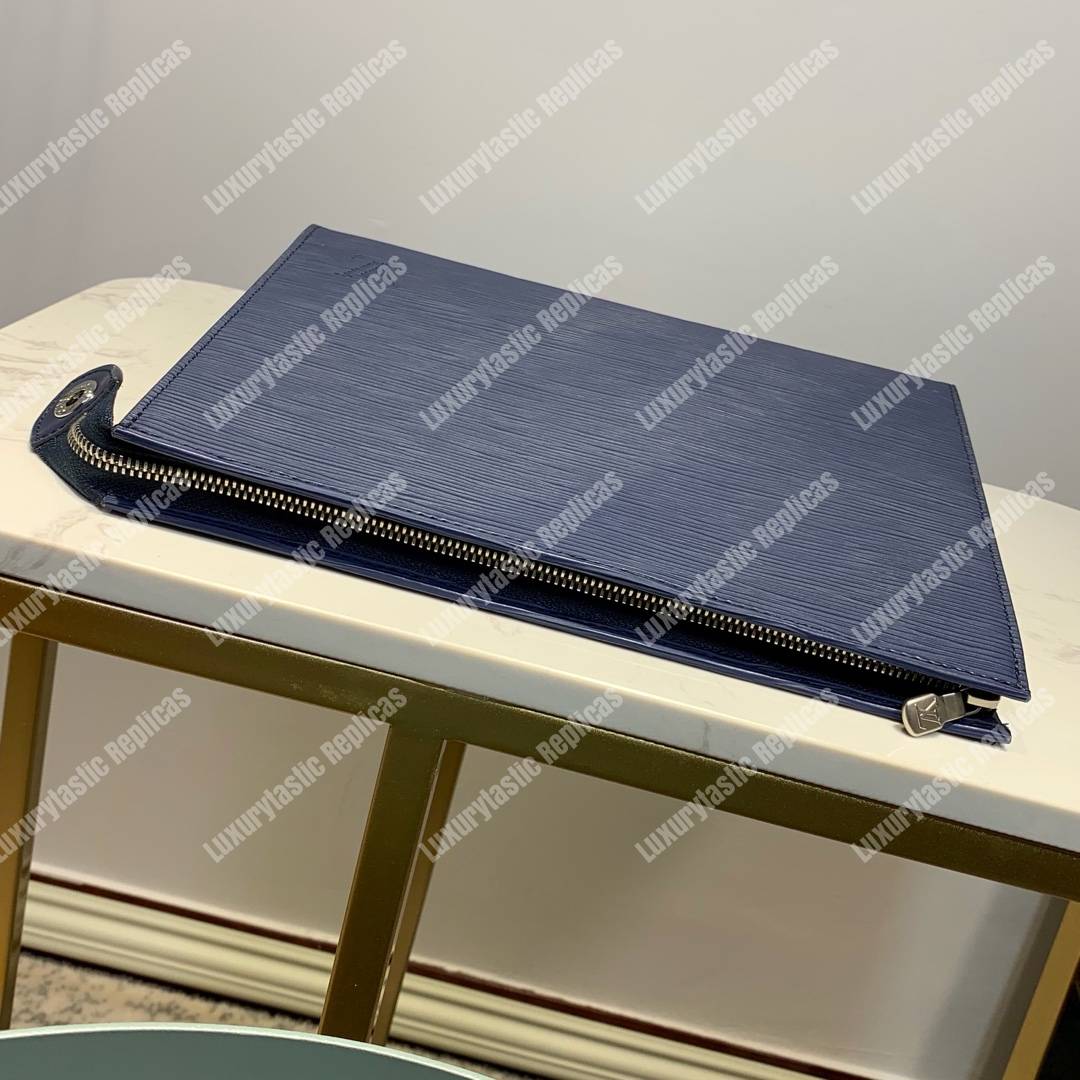 LV Pochette Voyage MM Epi Leather Blue