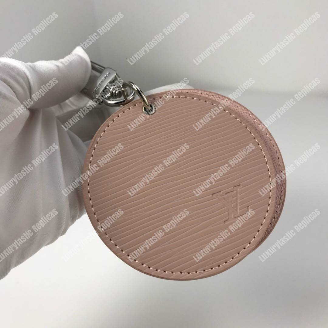 LV Mirror Bag Charm & Key Holder Epi Leather Rose Ballerine
