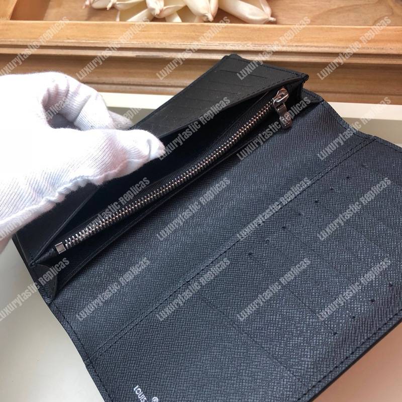 LV Brazza Wallet Damier Graphite Pixel Green